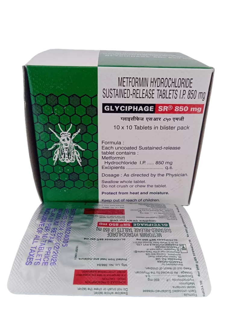 GLYCIPHAGE SR 850 MG - 10 TABLETS - Image 3