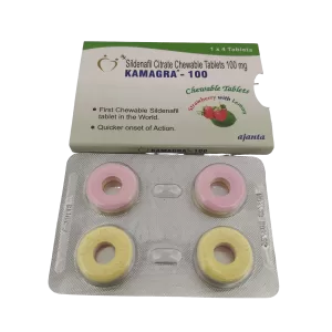 KAMAGRA 100 MG (STRAWBERRY LEMON) - 4 CHEWABLE