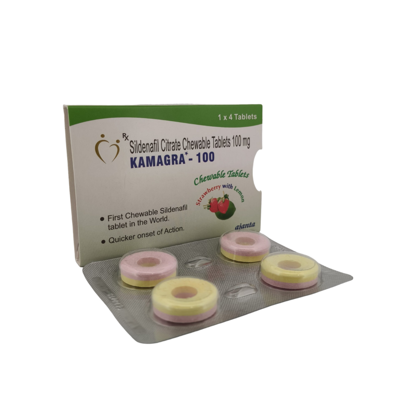 KAMAGRA 100 MG (STRAWBERRY LEMON) - 4 CHEWABLE - Image 2