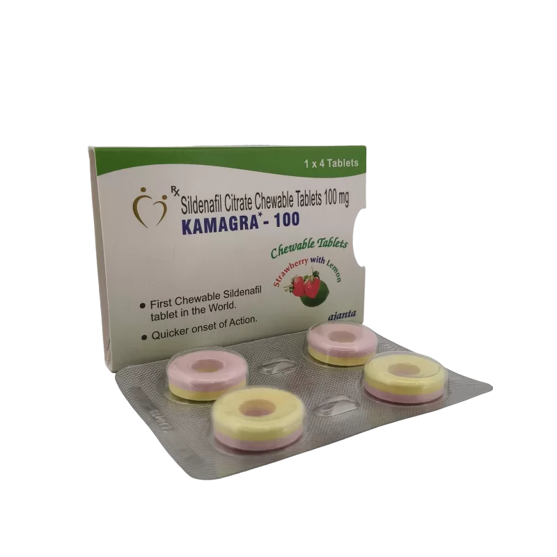 KAMAGRA 100 MG (STRAWBERRY LEMON) - 4 CHEWABLE - Image 2