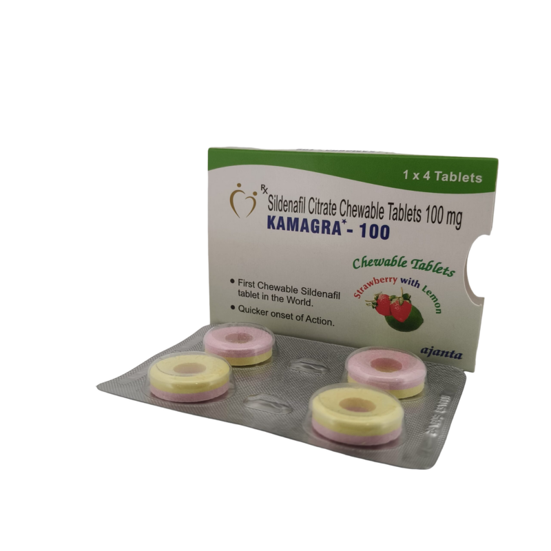 KAMAGRA 100 MG (STRAWBERRY LEMON) - 4 CHEWABLE - Image 3