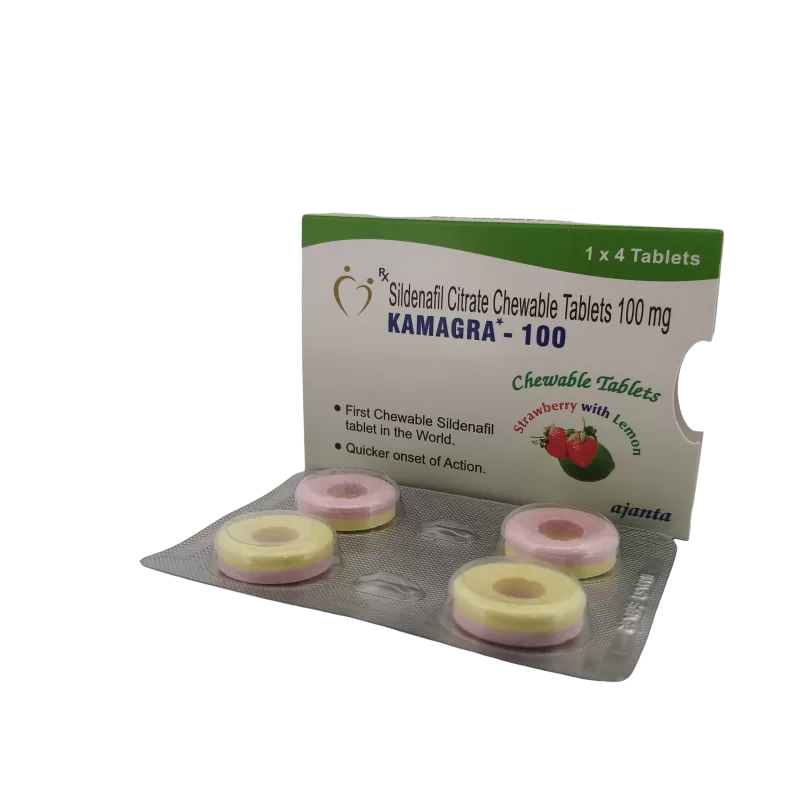 KAMAGRA 100 MG (STRAWBERRY LEMON) - 4 CHEWABLE - Image 3