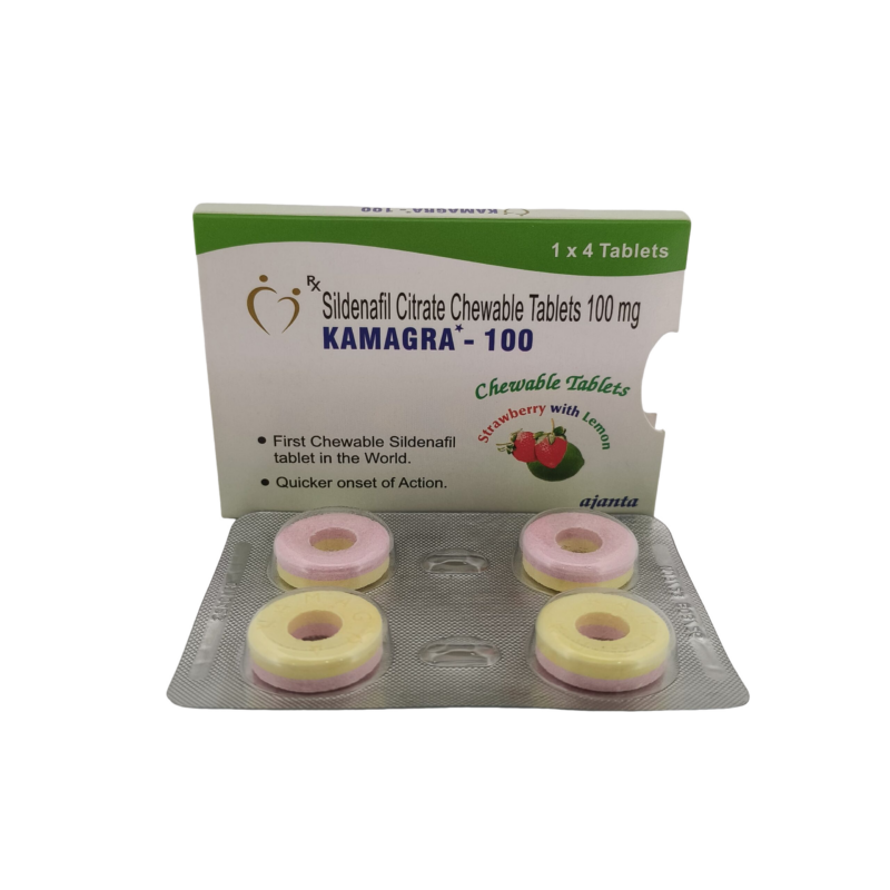 KAMAGRA 100 MG (STRAWBERRY LEMON) - 4 CHEWABLE - Image 4