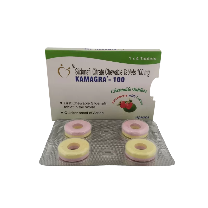 KAMAGRA 100 MG (STRAWBERRY LEMON) - 4 CHEWABLE - Image 4
