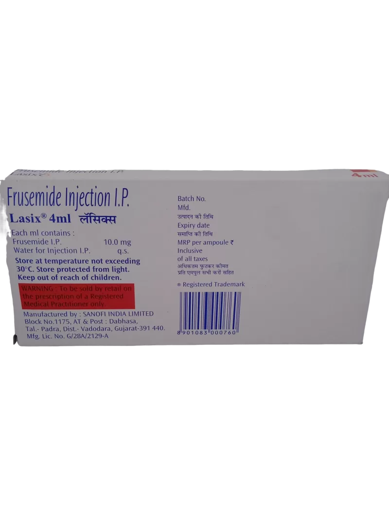 LASIX INJECTION - 10 AMPOULES OF 4ML - Image 4