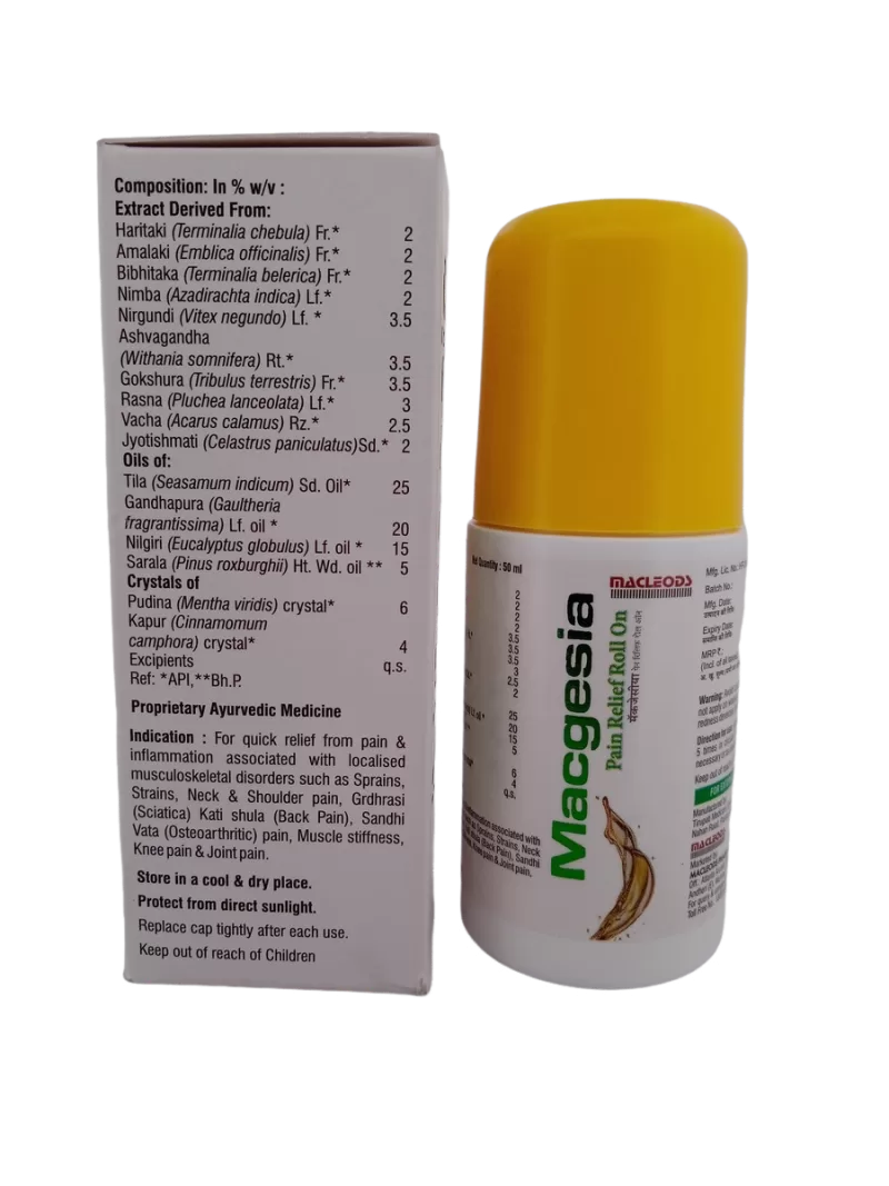 MACGESIA PAIN RELIEF ROLL ON - 1 BOTTLE OF 50ML - Image 4