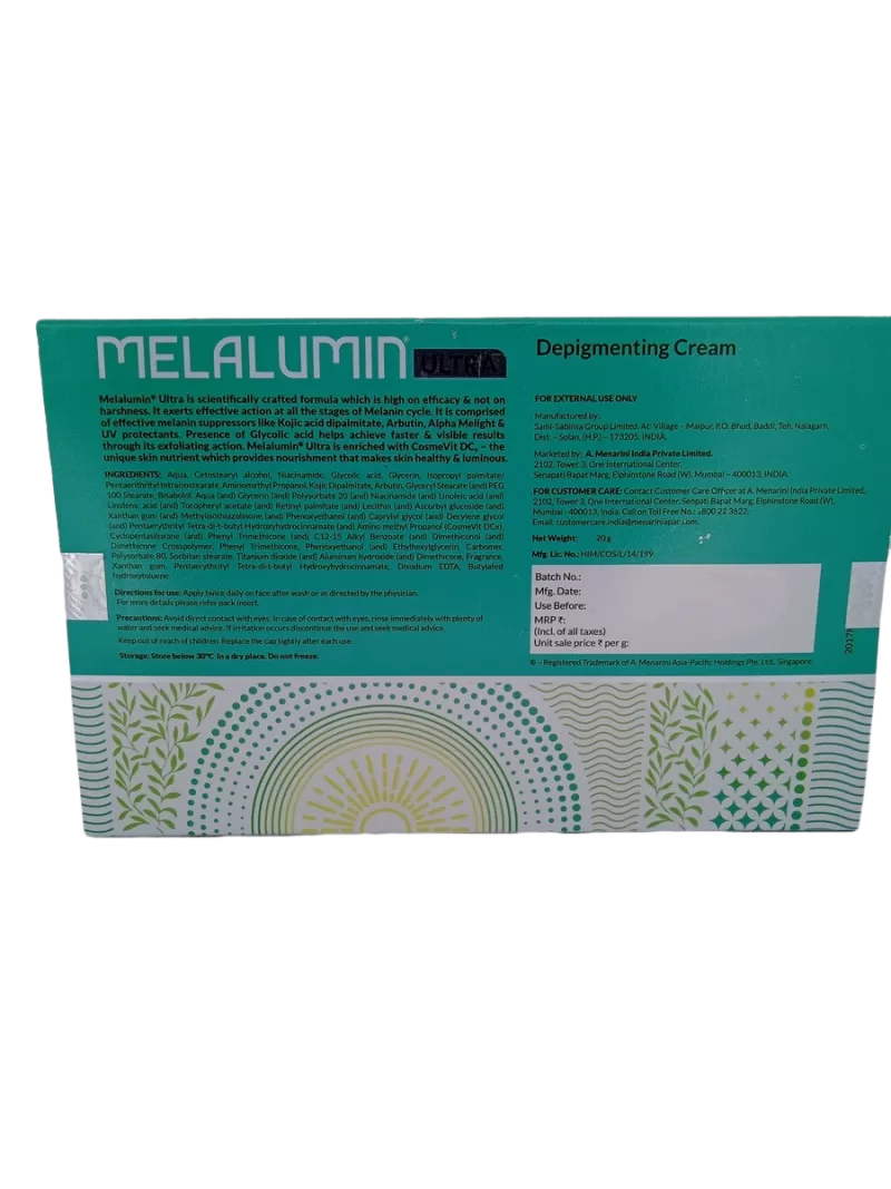 MELALUMIN ULTRA DEPIGMENTING CREAM - 1 TUBE OF 20g - Image 4