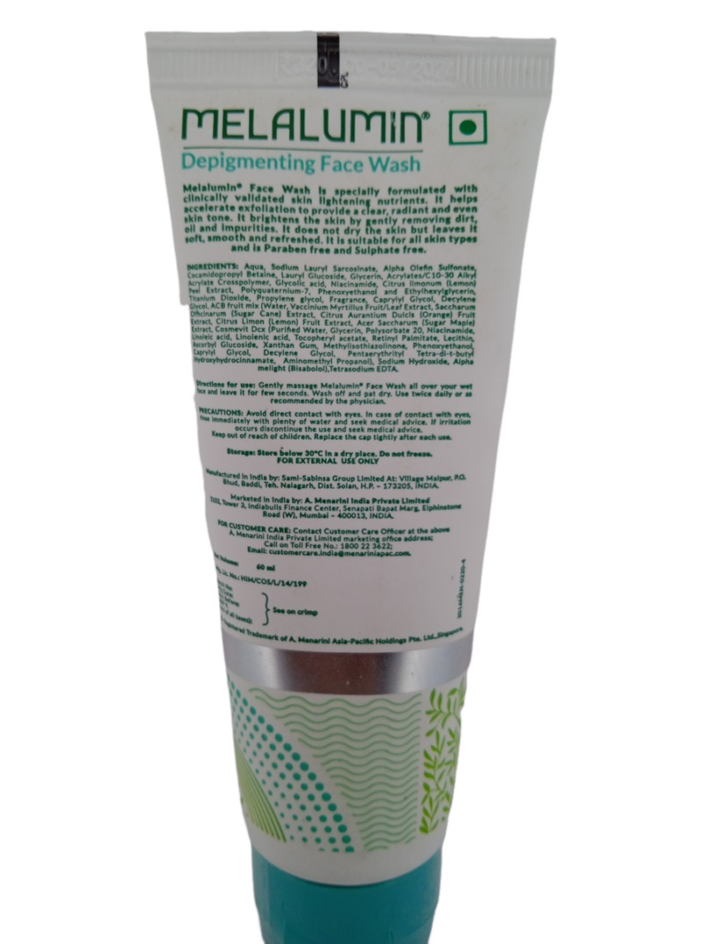 MELALUMIN DEPIGMENTING FACE WASH - 1 TUBE OF 60ML - Image 2