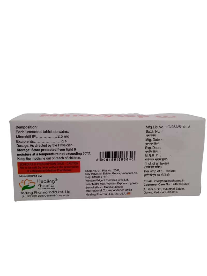 MINOXITOP 2.5 MG - 10 TABLETS - Image 4