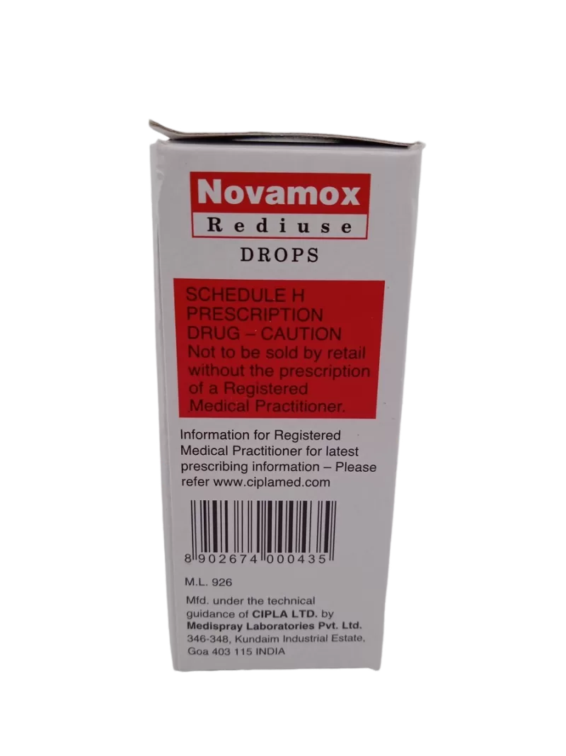 NOVAMOX REDIUSE DROPS 100MG/1ML - 1 BOTTLE OF 10ML - Image 4