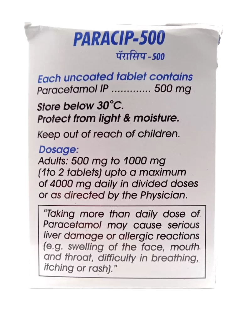 PARACIP 500 MG - 10 TABLETS - Image 4
