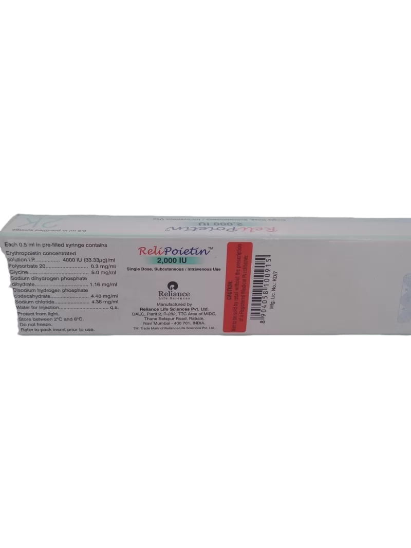 RELI POIETIN 2000 IU - 1 PRE-FILLED SYRINGE 0.4ML - Image 4