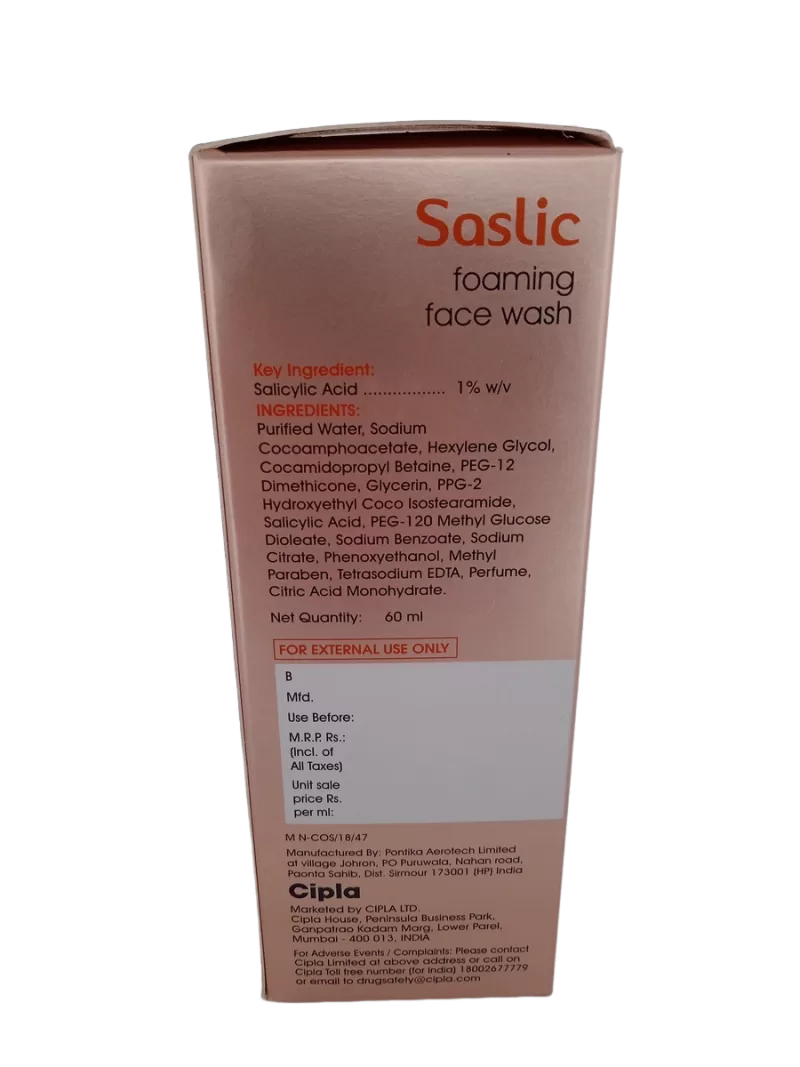 SASLIC (FOAMING FACE WASH) - 1 BOTTLE OF 60ML - Image 3