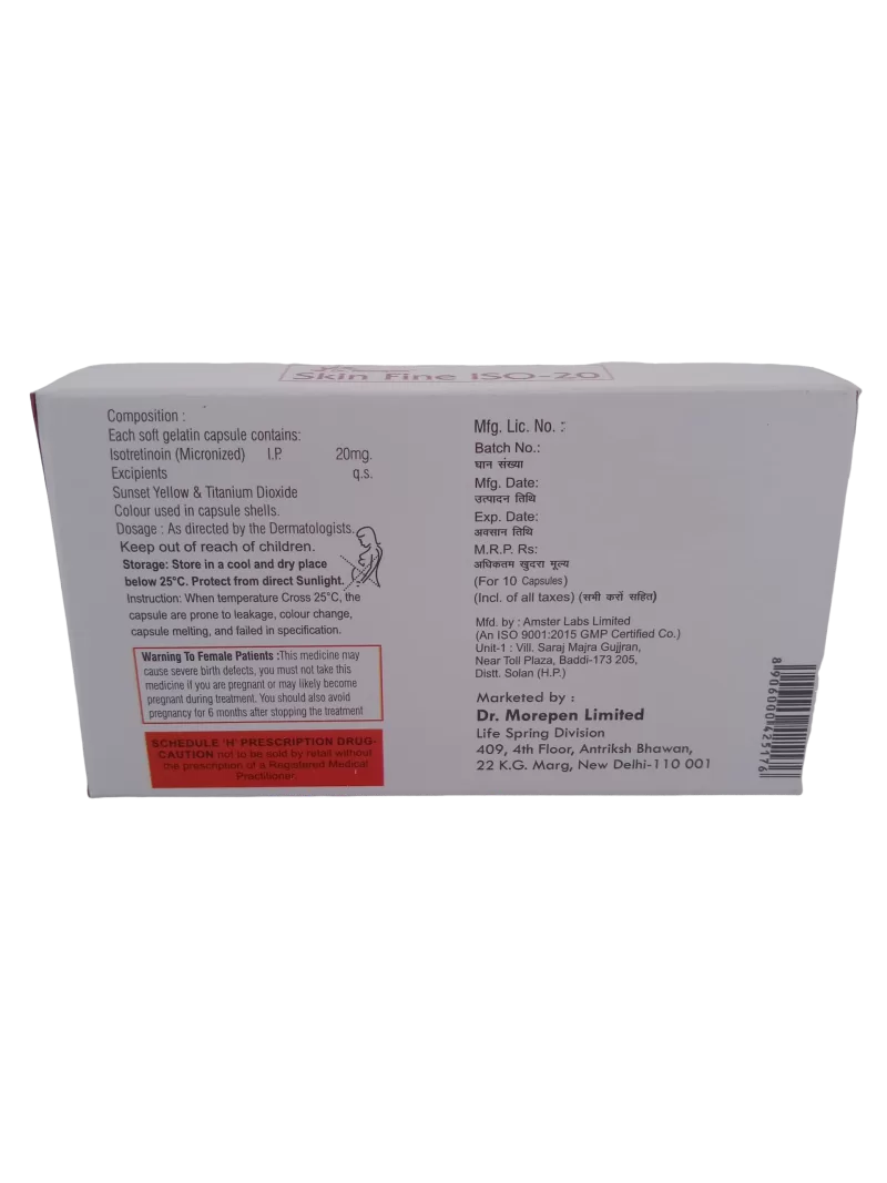 SKIN FINE ISO 20 MG - 10 SOFTGEL CAPSULES - Image 4