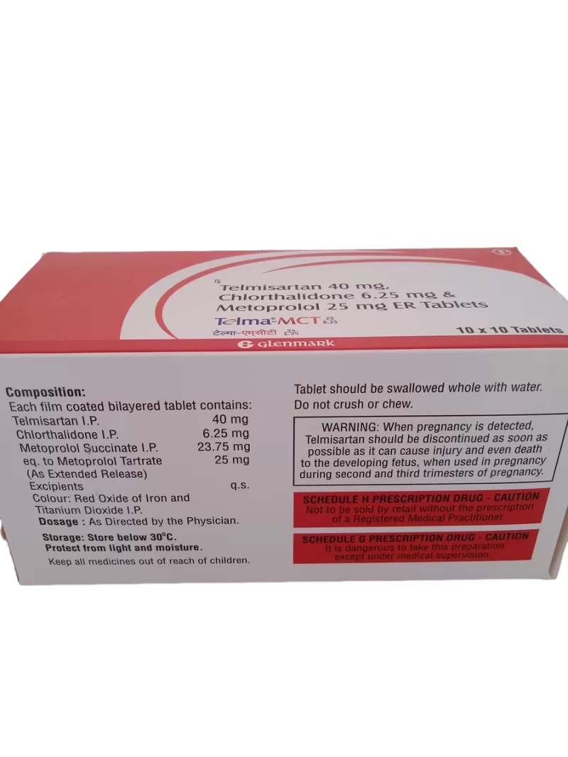 TELMA-MCT 25/6.25 - 10 TABLETS - Image 4