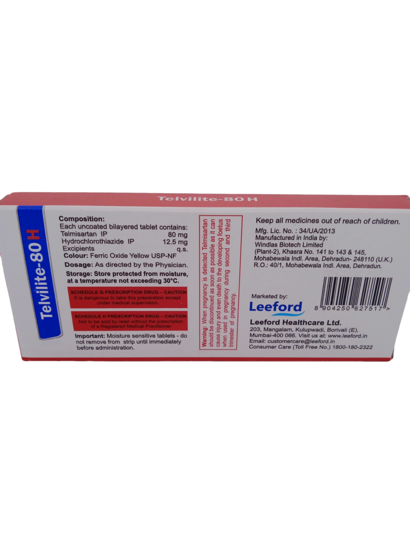 TELVILITE-80 H - 10 TABLETS - Image 4