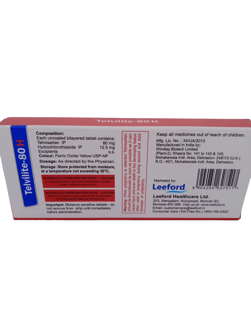 TELVILITE-80 H - 10 TABLETS - Image 4