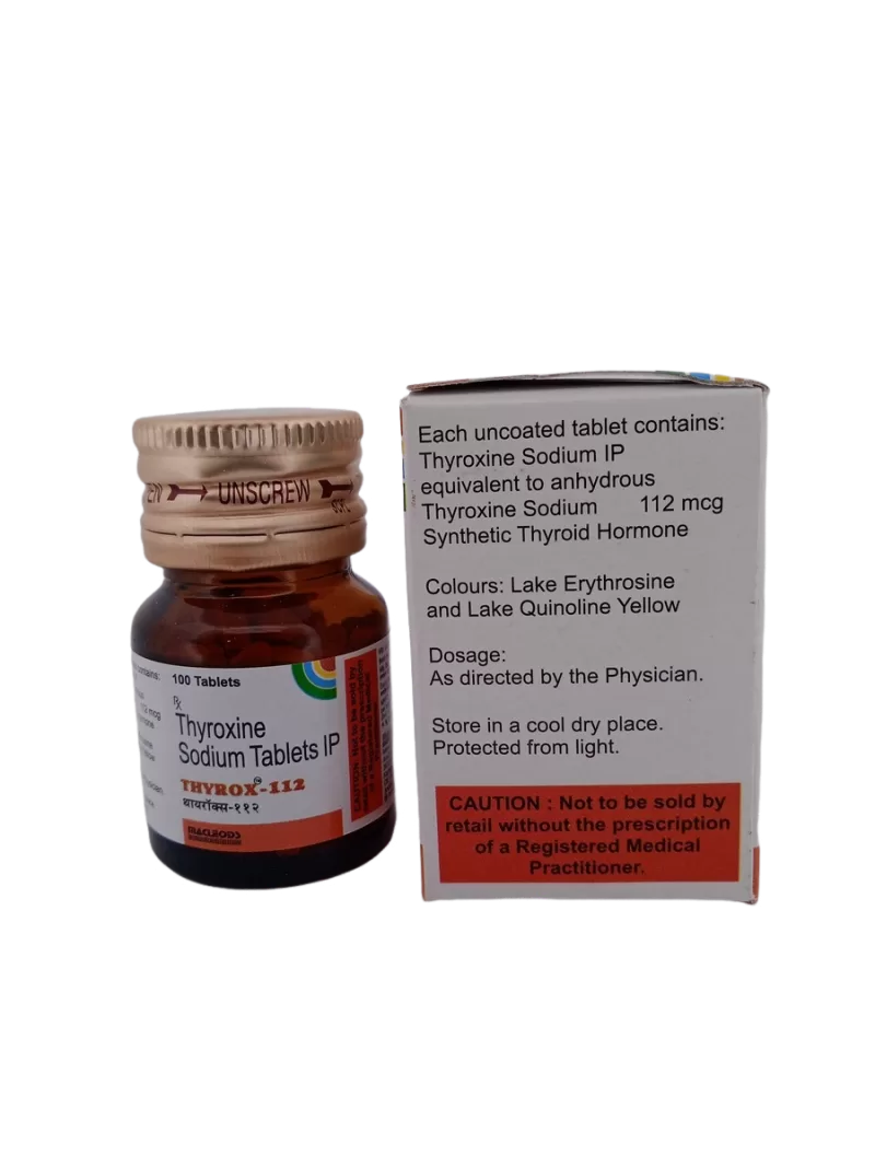 THYROX 112 MCG - 1 BOTTLE OF 100 TABLETS - Image 4