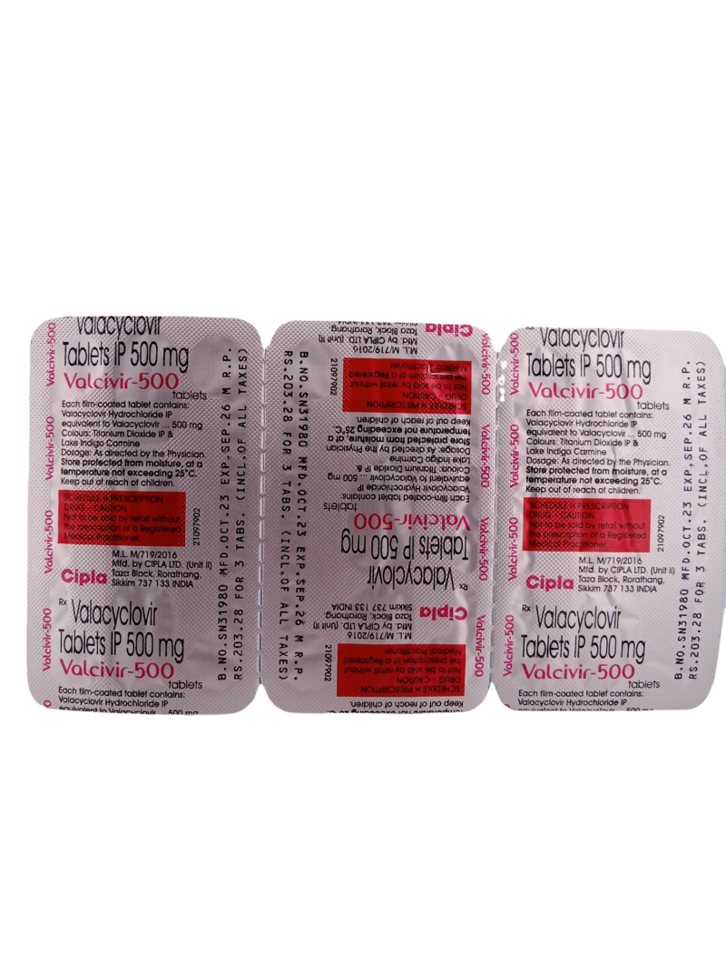 VALCIVIR 500MG - 3 TABLETS - Image 2