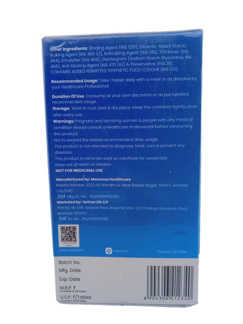 VESCA MULTIVITAMIN FOR MEN - 60 TABLETS - Image 3