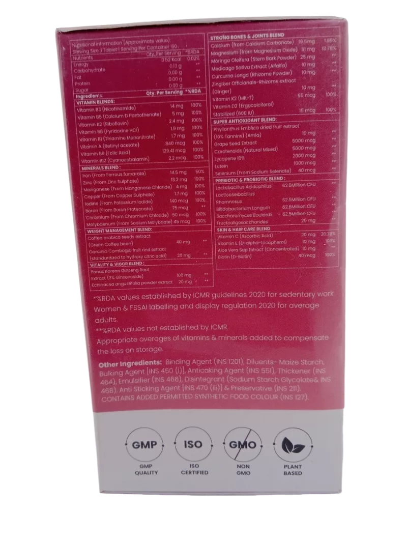 VESCA MULTIVITAMIN FOR WOMEN - 60 TABLETS - Image 3